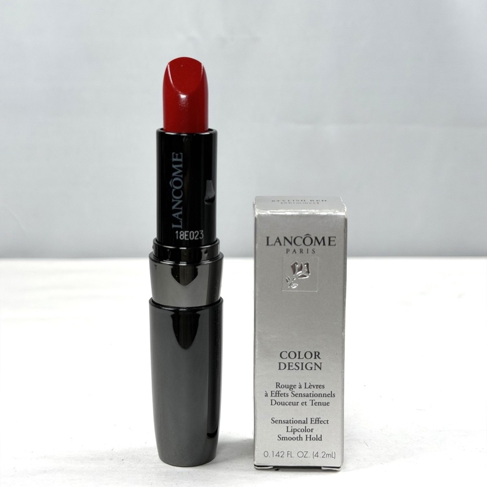 RARE Lancome L'Absolu Rouge Advanced Hydrating Lipstick / Stylish Red / Shimmer